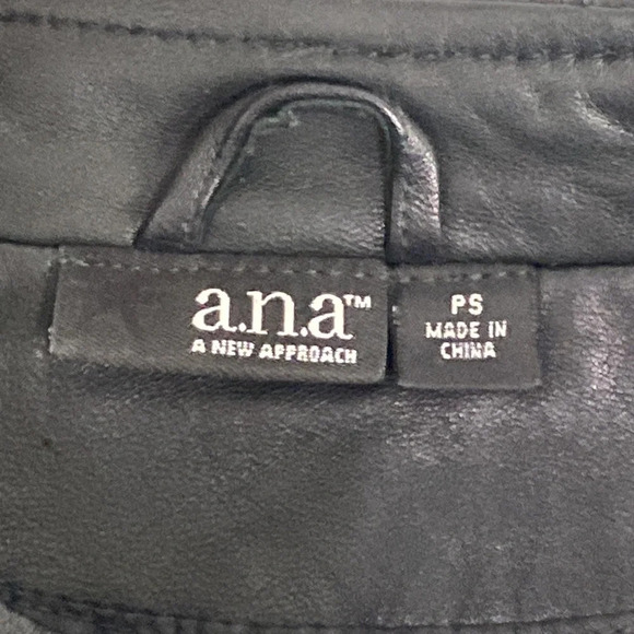 Ana Black Front Zip Soft Leather Bomber Jacket Size SP - Picture 7 of 9